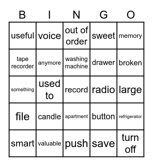 G8 L2 Vocab Bingo Card