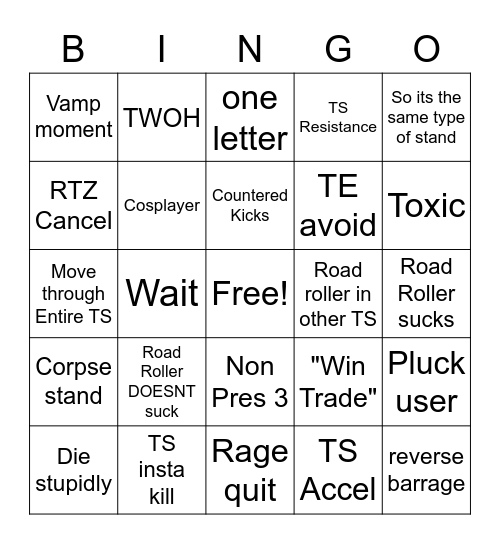 TW Bingo Card