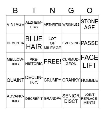 60TH BIRTHDAY BINGO Card