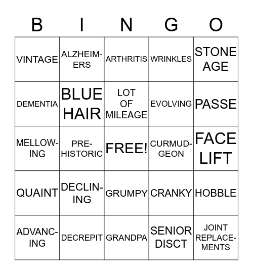 60TH BIRTHDAY BINGO Card