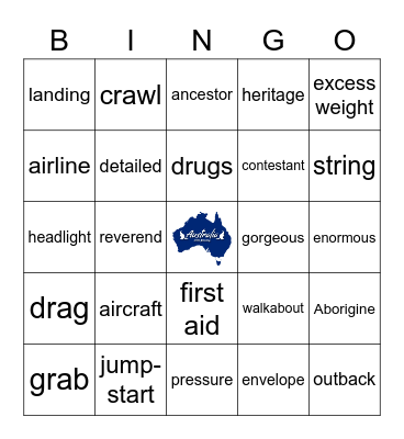 More4-U7 → Travelling down under Bingo Card