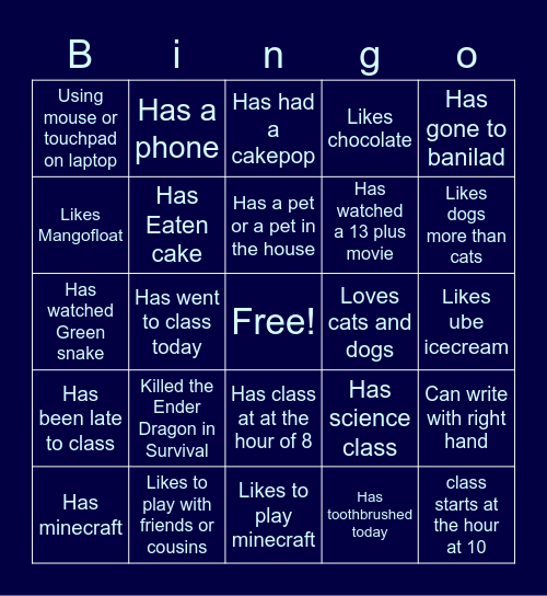 I don't know what to call this Bingo Card