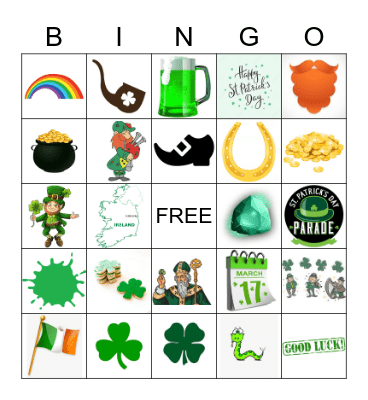 Saint Patrick's Day Bingo Card