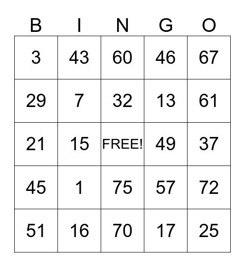 Katelyn's Bingo Banaza Bingo Card