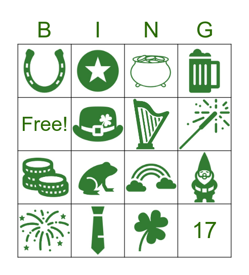 St. Patrick's Day Bingo Card