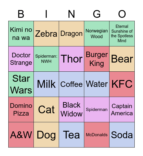 Minju's Bingo Card