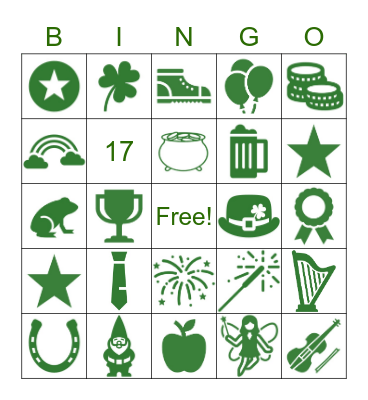 St. Patrick's Day Bingo Card