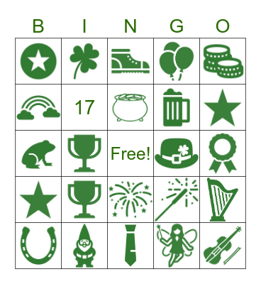 St. Patrick's Day Bingo Card