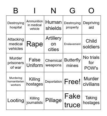 Russian War Strategy Codex Bingo Card