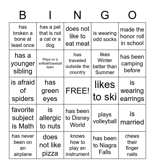 Youth Group Bingo! Bingo Card