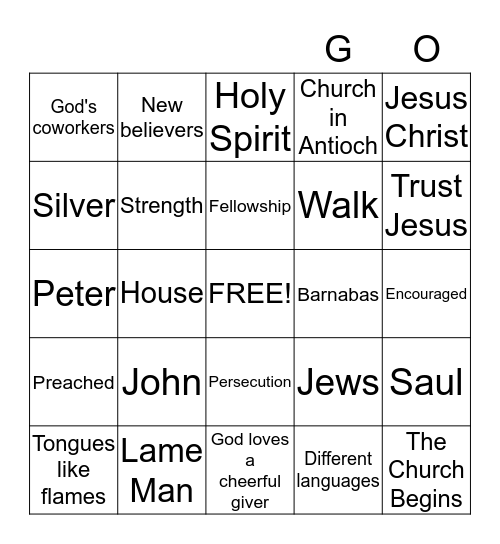 THE CHURCH Bingo Card