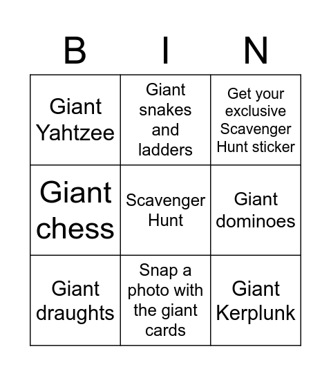 Play! Games at the Museum Bingo Card