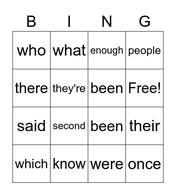 Jackson Bingo Card