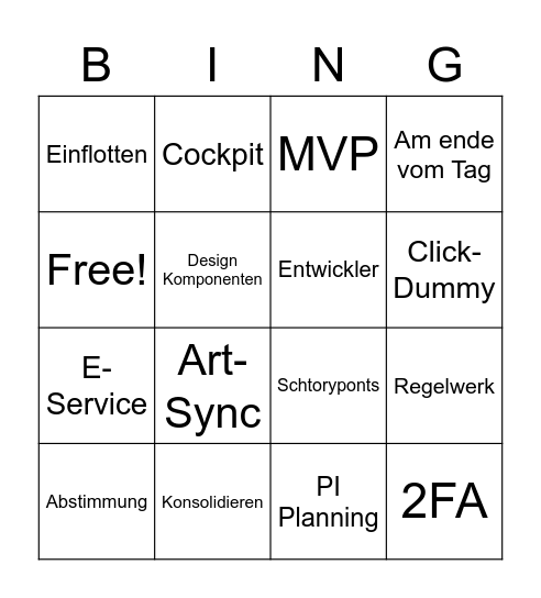 Bingo Bongo Bingo Card