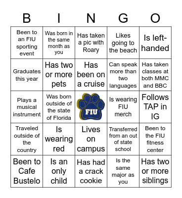 FIU Bingo Card