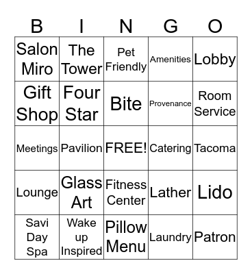 HOTEL MURANO  Bingo Card