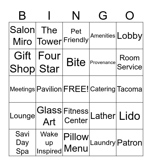 HOTEL MURANO  Bingo Card