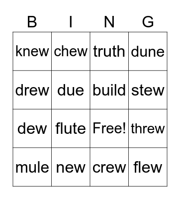 UI/EW/U-EN Bingo Card