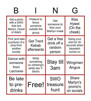 Martyn's Ocean Bingo Card