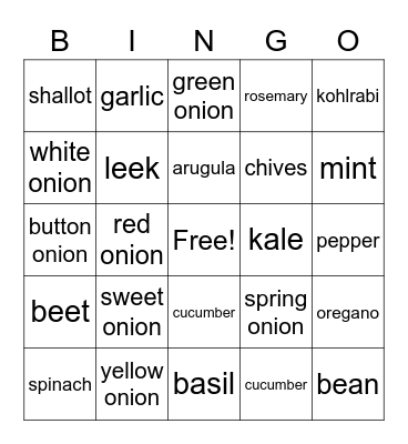 onion day bingo Card