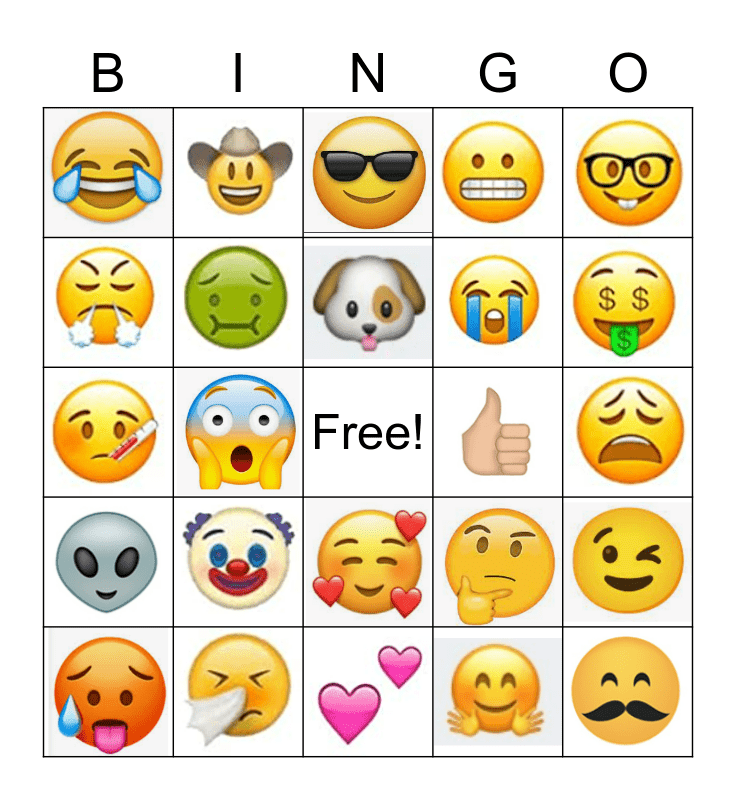 Flat Rock Bingo & Beans Emoji BINGO Card