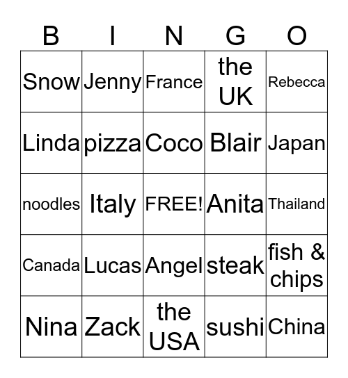 Bingo Card