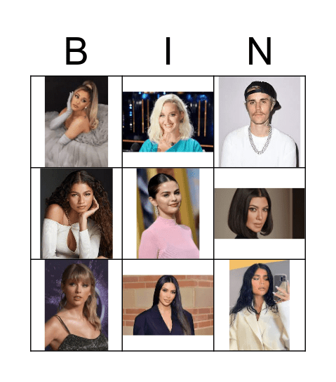 celebrity bingo Card