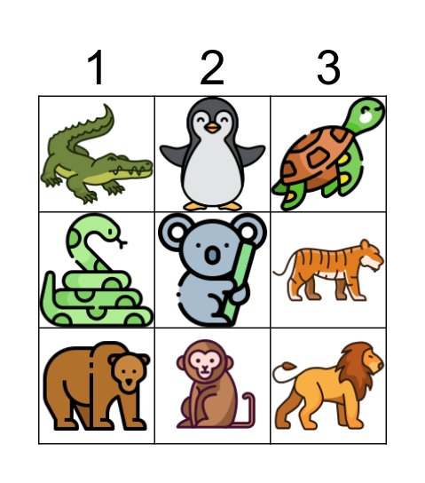 Animales del Zoo Bingo Card