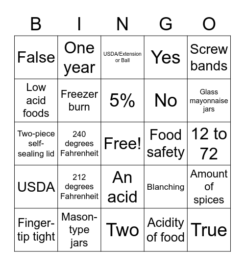 Bingo Card