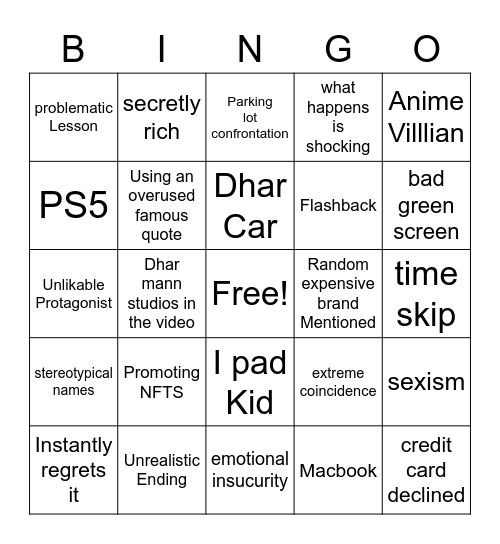 Dhar Mann Bingo V4 Bingo Card