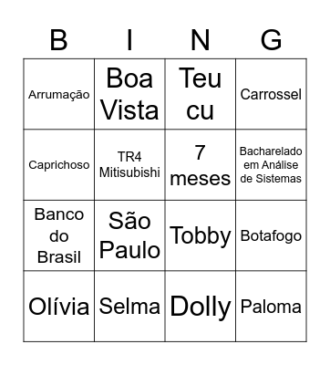 Chá de Casa Nova Yanna Bingo Card