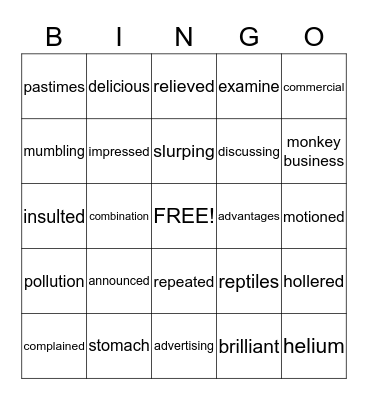 Tales of a Fourth Grade Nothing  Bingo Card