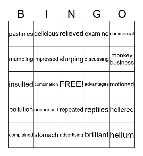 Tales of a Fourth Grade Nothing  Bingo Card