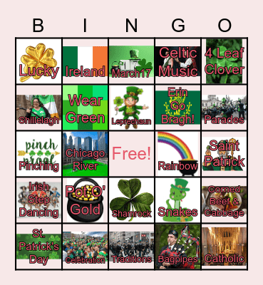 St. Patrick's Day Bingo Card