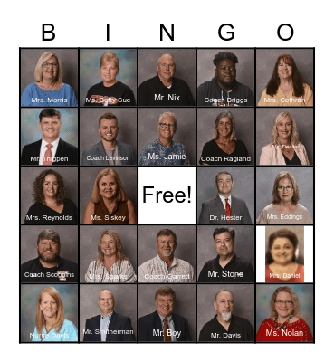 Thompson High School Bingo Card