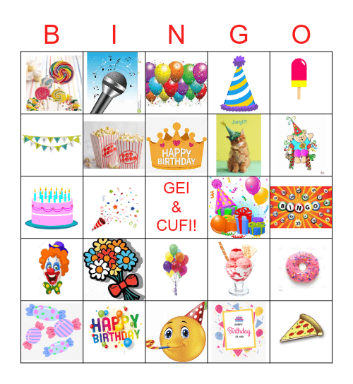 GEI BIRTHDAY BINGO Card