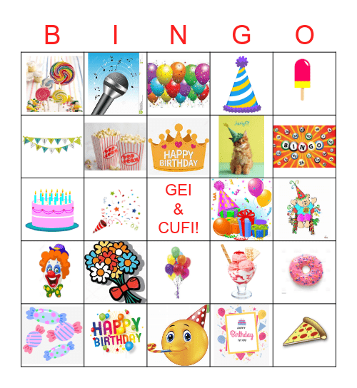 GEI BIRTHDAY BINGO Card