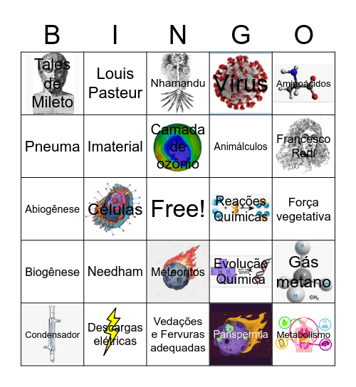 Bingo da Origem da Vida Bingo Card