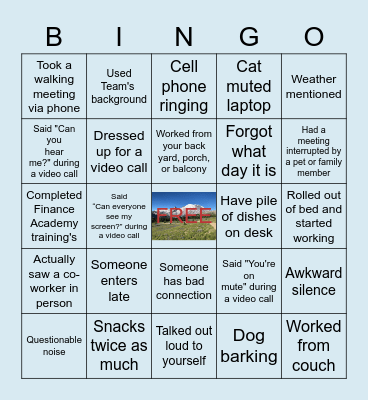 Virtual Farewell Party Bingo Card