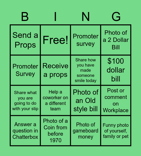 STIP WEEK BINGO Card