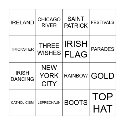 ST PATRICK'S DAY Bingo Card