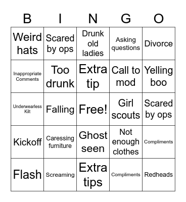 Ghost st. Patricks Bingo Card