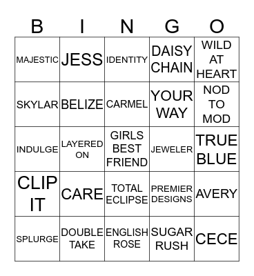 BLINGO Bingo Card