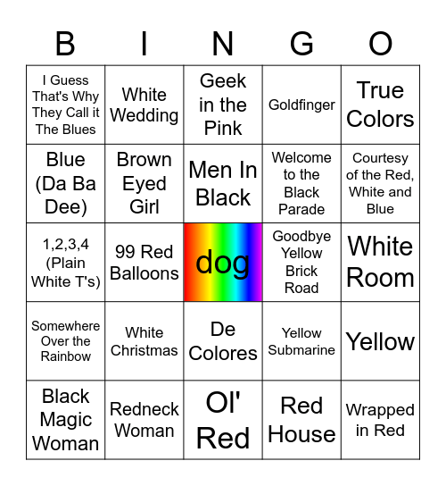 Colors Bingo Card