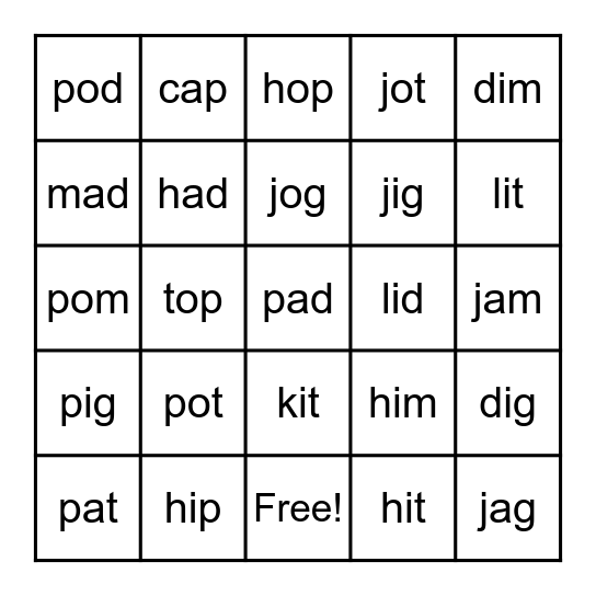 Word Detective Bingo Card