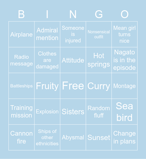 Kancolle Bingo Card