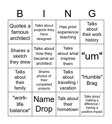 AIA Buzzwords Bingo Card