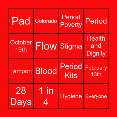 PERIOD KIT. BINGO Card