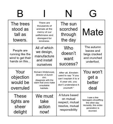 Persuasive Techniques Bingo Card