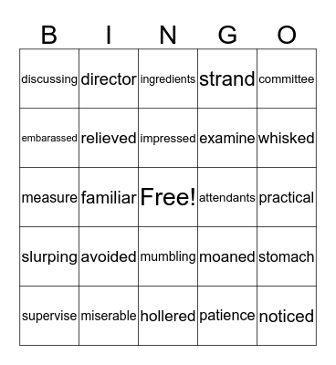 Tales of a Fourth Grade Nothing  Bingo Card